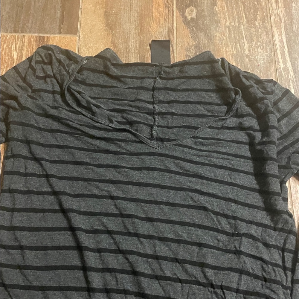 GAP Black and Gray Striped Long Sleeve Top - Picture 2 of 4